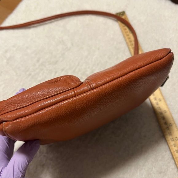 Tignanello Orange Brown Gen Leather Crossbody Bag - Picture 6 of 14